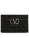 Toile Iconographe V Logo Clutch Bag Black - VALENTINO - BALAAN 2