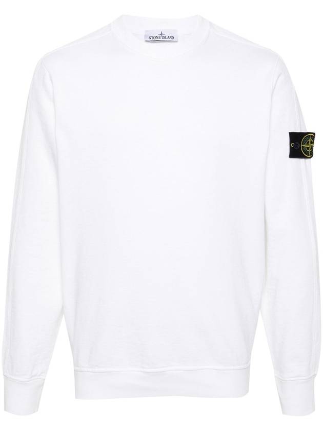 Cotton Crew Neck Sweatshirt White - STONE ISLAND - BALAAN 2