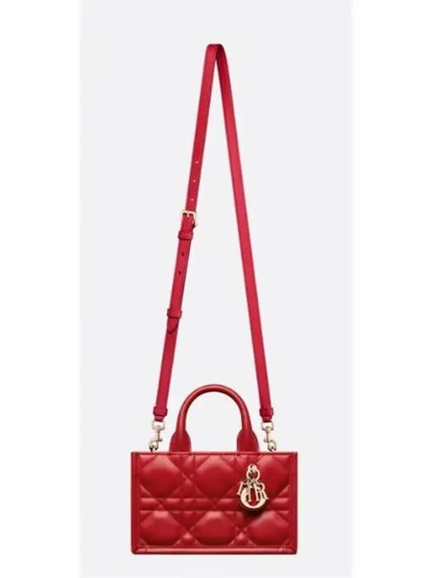 Macrocannage Calfskin Strap Mini Book Tote Bag Red - DIOR - BALAAN 5