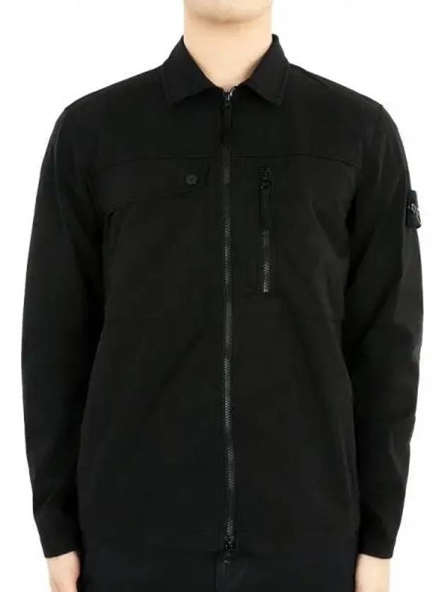 Supima Cotton Twill Stretch-TC Jacket Black - STONE ISLAND - BALAAN 2