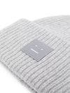 Large Face Patch Beanie Light Gray Unisex - ACNE STUDIOS - BALAAN 6