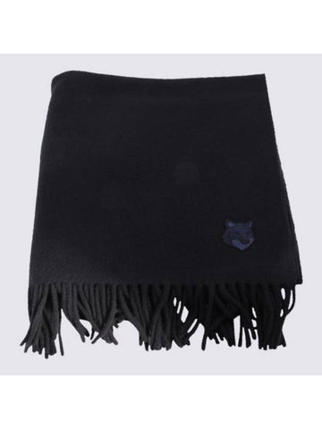 Wool Fox Head Muffler Navy - MAISON KITSUNE - BALAAN 1