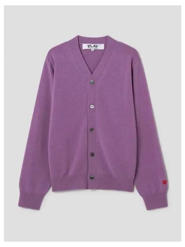 Unisex Pastel Small Red Heart Wappen Spring Fall Cardigan Purple Domestic Product GM0024010927793 - COMME DES GARCONS PLAY - BALAAN 1