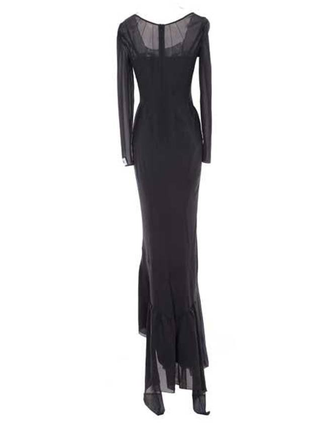 asymmetrical see-through maxi dress F6BFBTFUAA1 - DOLCE&GABBANA - BALAAN 3