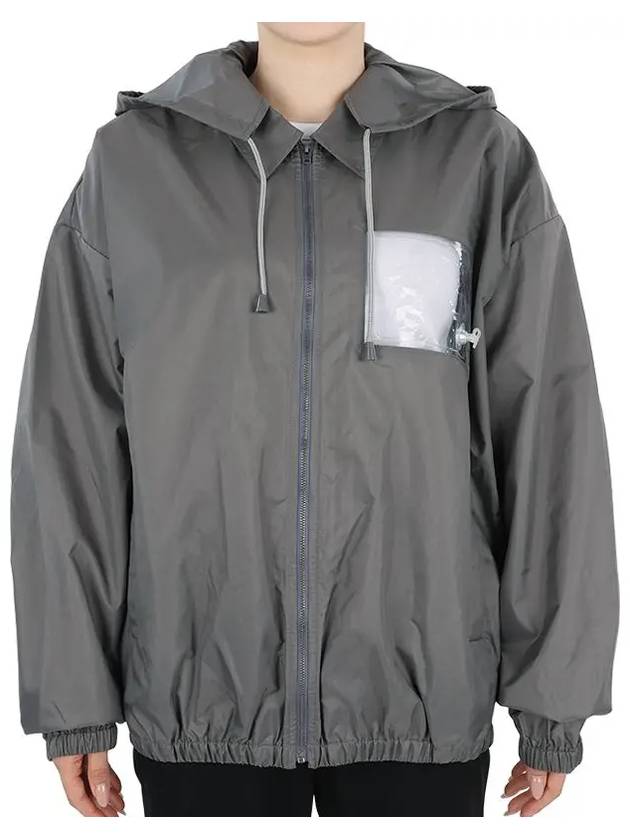 Face Logo Patch Hooded Jacket Carbon Grey - ACNE STUDIOS - BALAAN 3