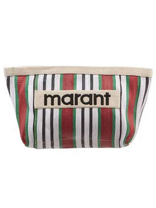 Embroidered Logo Pouch Bag Red - ISABEL MARANT - BALAAN 4