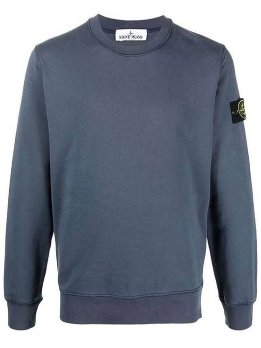 Men's Wappen Patch Sweatshirt Blue Navy - STONE ISLAND - BALAAN 2