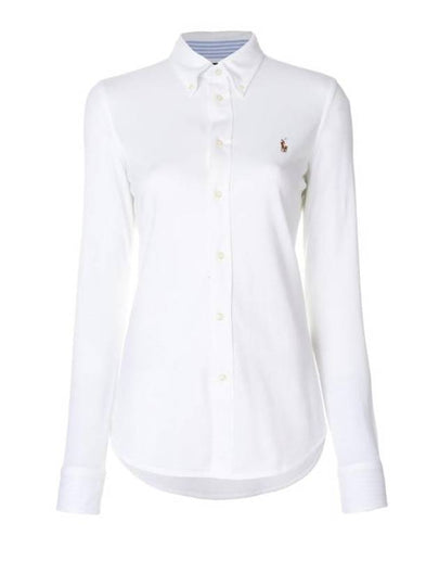 Women's Cotton Long Sleeve Shirt White - POLO RALPH LAUREN - BALAAN 2