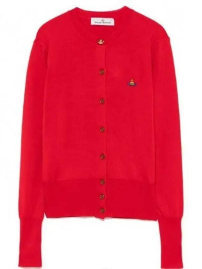 Bea Embroidered Logo Cardigan Red - VIVIENNE WESTWOOD - BALAAN 2