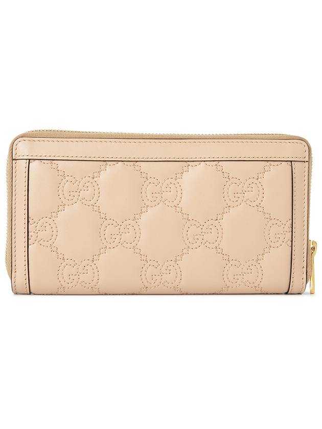 GG Matelassé Zip Around Leather Long Wallet Pink Sand - GUCCI - BALAAN 3