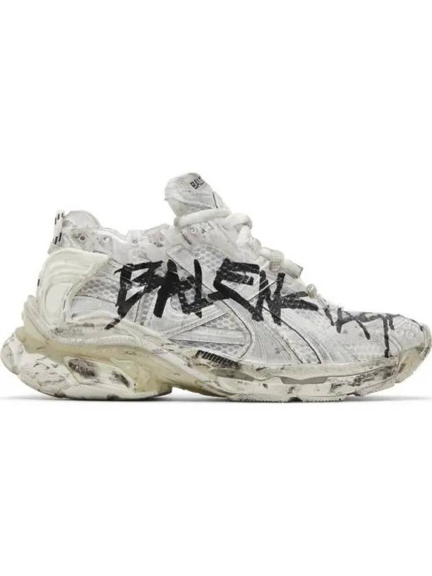 Runner Graffiti Low Top Sneakers White - BALENCIAGA - BALAAN 2