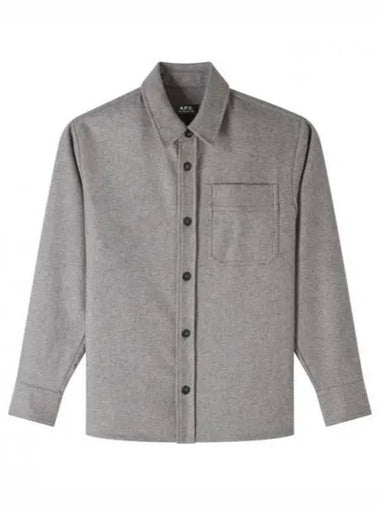 Basile Wool Long Sleeve Overshirt Grey - A.P.C. - BALAAN 1