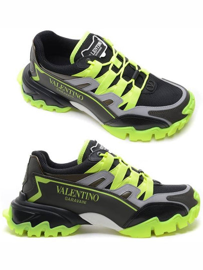 Men's Climber Low Top Sneakers Green - VALENTINO - BALAAN 2