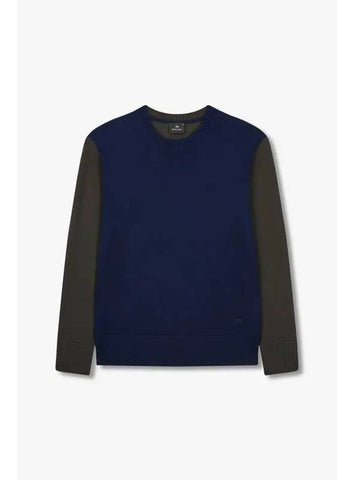 PS color block wool crew neck knit navy - PAUL SMITH - BALAAN 1