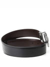 Double Gancini Reversible Leather Belt Black Auburn - SALVATORE FERRAGAMO - BALAAN 3