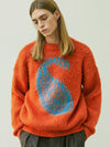 Bulky Brush Paisley Sweater Orange - KND - BALAAN 11