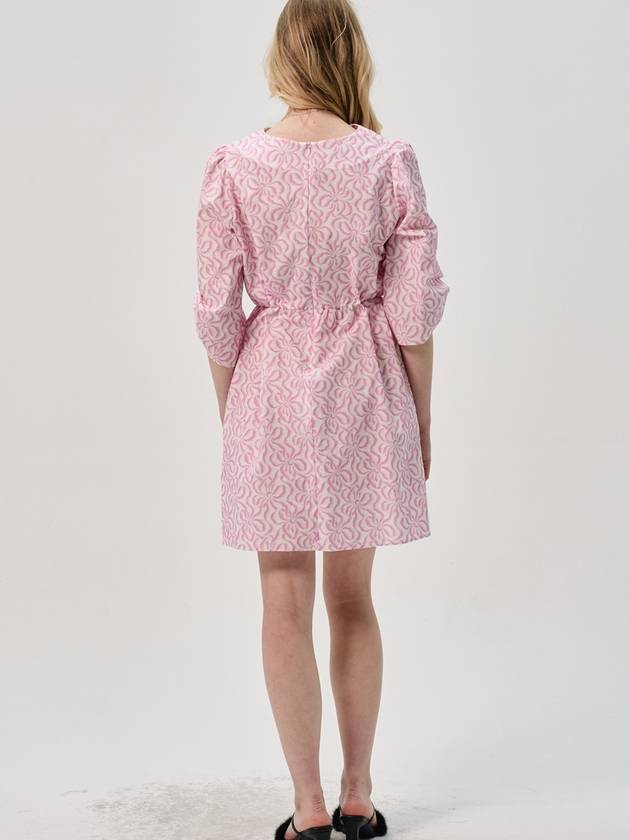 Wave Neck Cotton Dress Pink - SORRY TOO MUCH LOVE - BALAAN 4