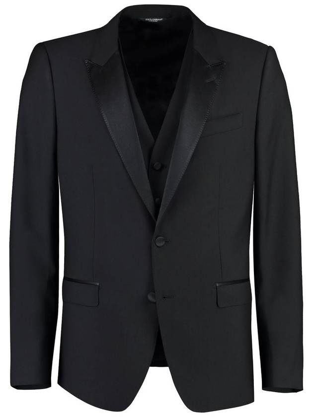 24 ss Virgin Wool Blend Tuxedo WITH Vest Satin PROFILES GK2WMTGG829N0000 B0651012459 - DOLCE&GABBANA - BALAAN 5