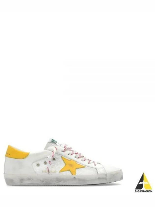 Superstar Leather Mesh Low Top Sneakers Yellow White - GOLDEN GOOSE - BALAAN 2