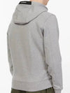 Men's Diagonal Raised Fleece Hoodie Grey - CP COMPANY - BALAAN 4