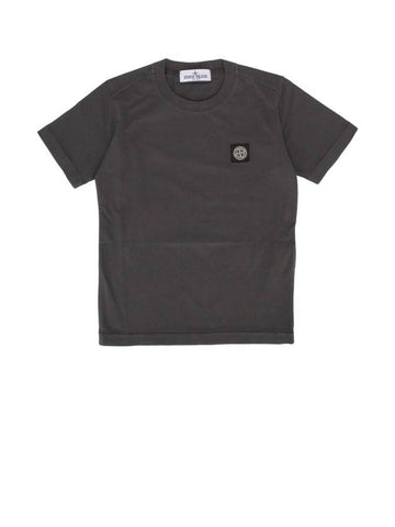 Kids 30/1 Cotton Jersey Short Sleeve T-Shirt Grey - STONE ISLAND - BALAAN 1