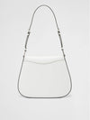 Cleo Brushed Leather Flap Shoulder Bag White - PRADA - BALAAN 5