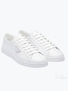 Brushed Leather Low Top Sneakers White - PRADA - BALAAN 2