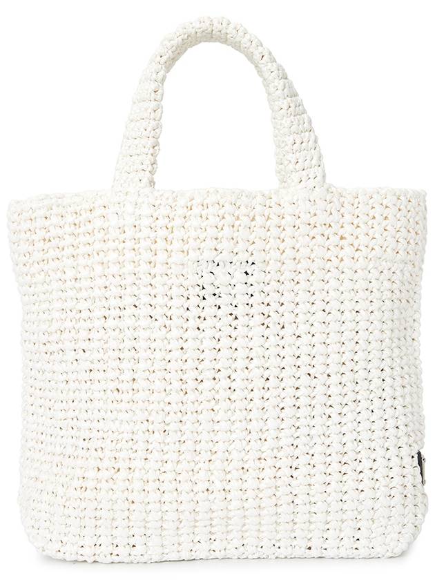 small crochet tote bag white - PRADA - BALAAN 5