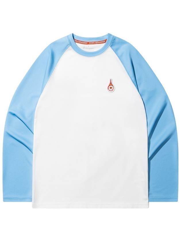 Men's Sports Raglan Long Sleeve T-Shirt Sky Blue White - ROND&DEMARRER - BALAAN 1