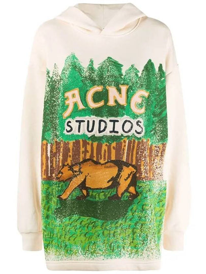 Print Hooded Top Green Ecru - ACNE STUDIOS - BALAAN 2