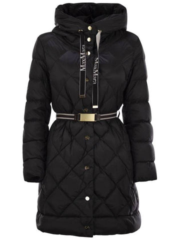 Trecap Water Repellent Canvas Hooded Parka Padding Black - MAX MARA - BALAAN 1