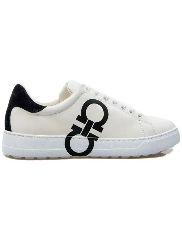 Ferragamo 23FW NUMBER Double Gancini Sneakers White 0747213 - SALVATORE FERRAGAMO - BALAAN 1