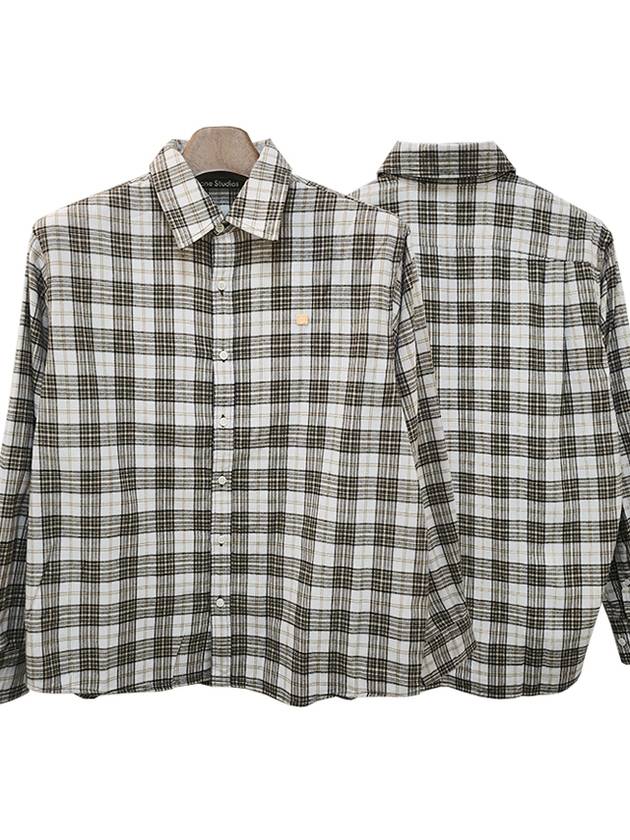 Flannel Check Button-Up Long Sleeve Shirt White Black - ACNE STUDIOS - BALAAN 2