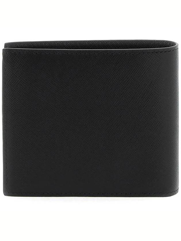 Mini Mountain Logo Leather Half Wallet Black - PAUL SMITH - BALAAN 4