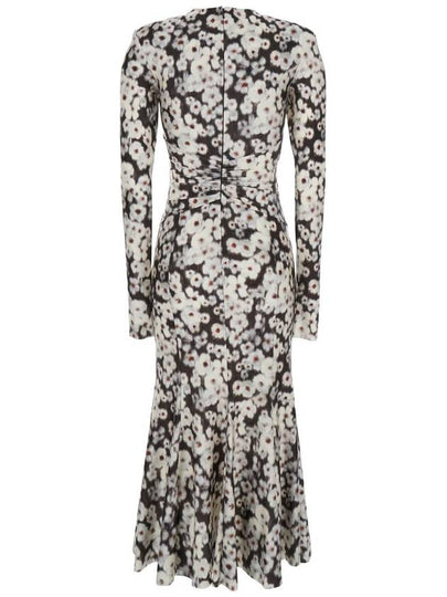 Multicolor Crewneck Long Dress With All-Over Floral Print In Lycra Woman - PHILOSOPHY DI LORENZO SERAFINI - BALAAN 2