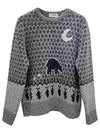 Bear Jacquard Embroidered Knit Top Grey - THOM BROWNE - BALAAN 2
