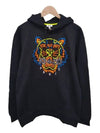 Neon Embroidered Logo Tiger Hoodie Black - KENZO - BALAAN 2