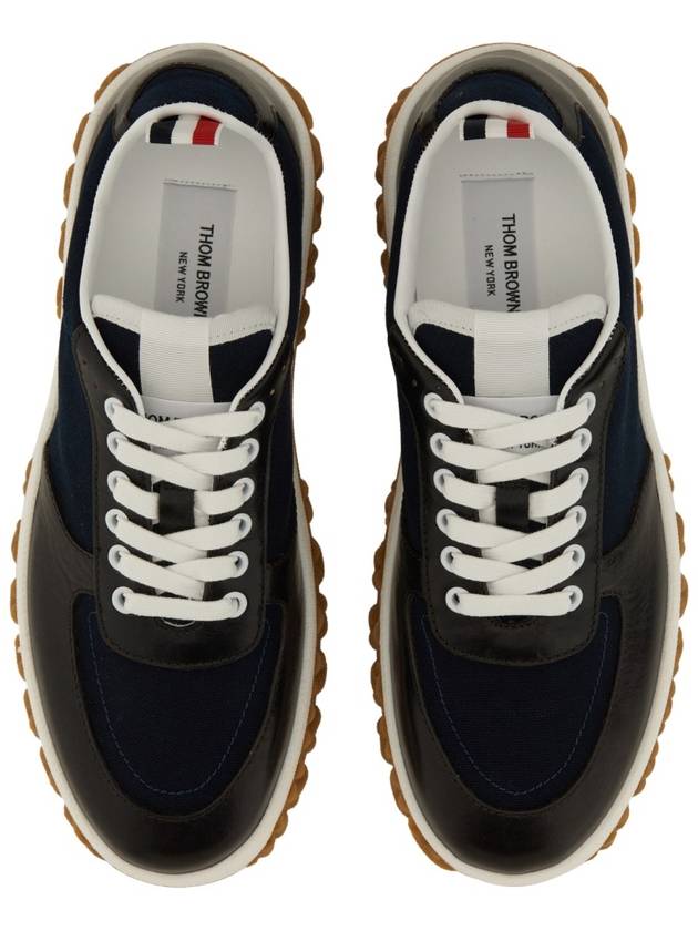 Letterman Panel Low-Top Sneakers Navy - THOM BROWNE - BALAAN 4