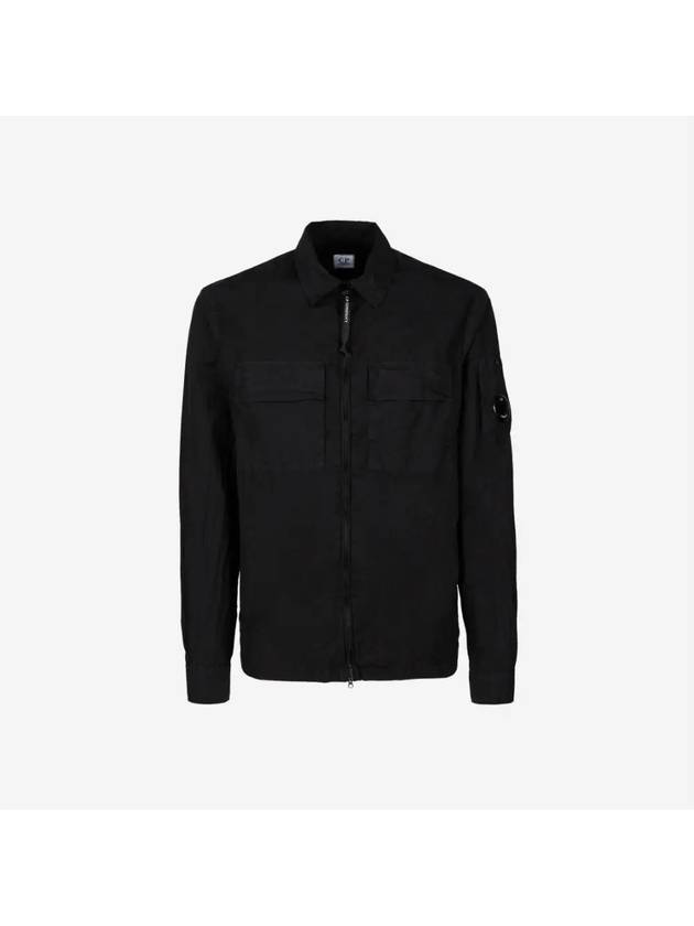 Taylon L Lens Shirt Zip Up Jacket Black - CP COMPANY - BALAAN 2