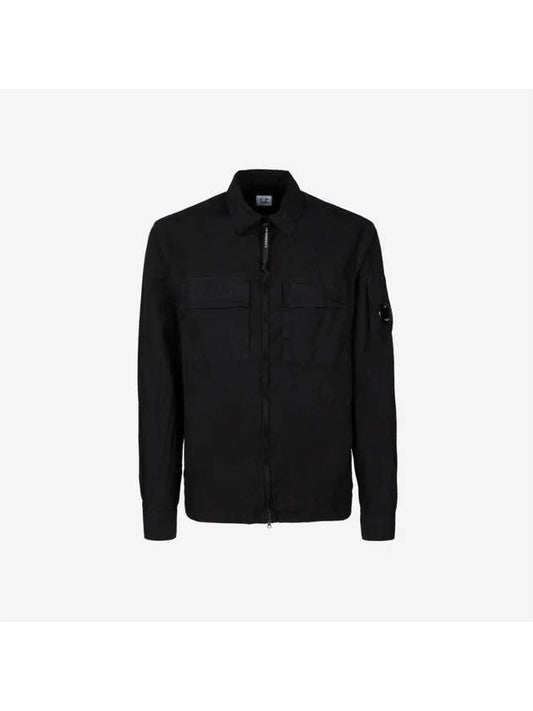 Taylon L Lens Shirt Zip Up Jacket Black - CP COMPANY - BALAAN 2