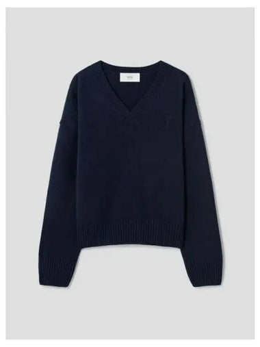 Unisex embossed Adc knit sweater navy blue domestic product GM0024081975466 - AMI - BALAAN 1