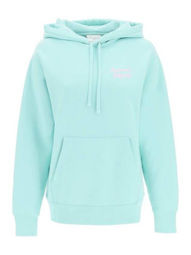 Mini Handwriting Loose Cotton Hoodie Mist Green - MAISON KITSUNE - BALAAN 1