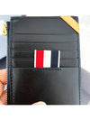 Three Stripe Tab Enamel Corner Zipper Card Wallet Black - THOM BROWNE - BALAAN 7