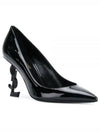 Women's Opium Patent Leather Pumps Heel Black - SAINT LAURENT - BALAAN 2