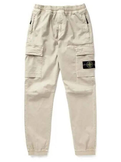 Stretch Cotton Cargo Straight Pants White - STONE ISLAND - BALAAN 2