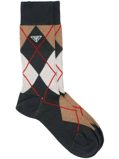 Prada Argyle-Check Crew Socks - PRADA - BALAAN 1