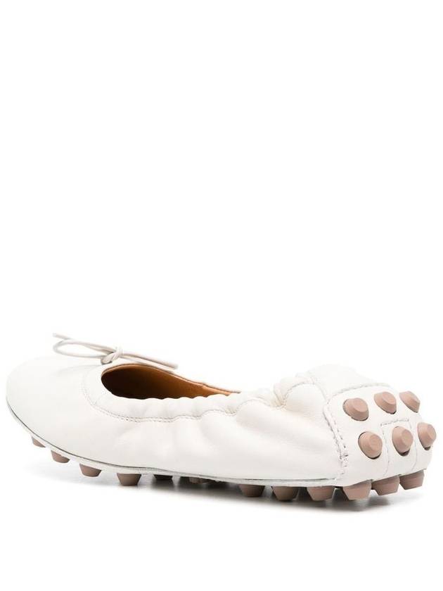 Women's Bubble Leather Ballerina White - TOD'S - BALAAN 3