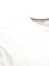 Logo Patch Tricolor Edge Sleeve Cotton White TShirt - MONCLER - BALAAN 3