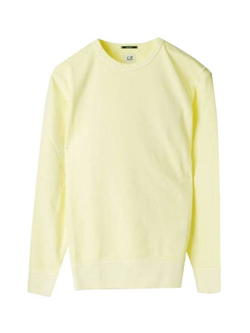 Men's Cotton Resist Dyed Sleeve Logo Sweatshirt Pastel Yellow - CP COMPANY - BALAAN 1