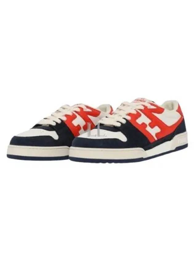 Match Suede Low Top Sneakers Blue Orange - FENDI - BALAAN 2